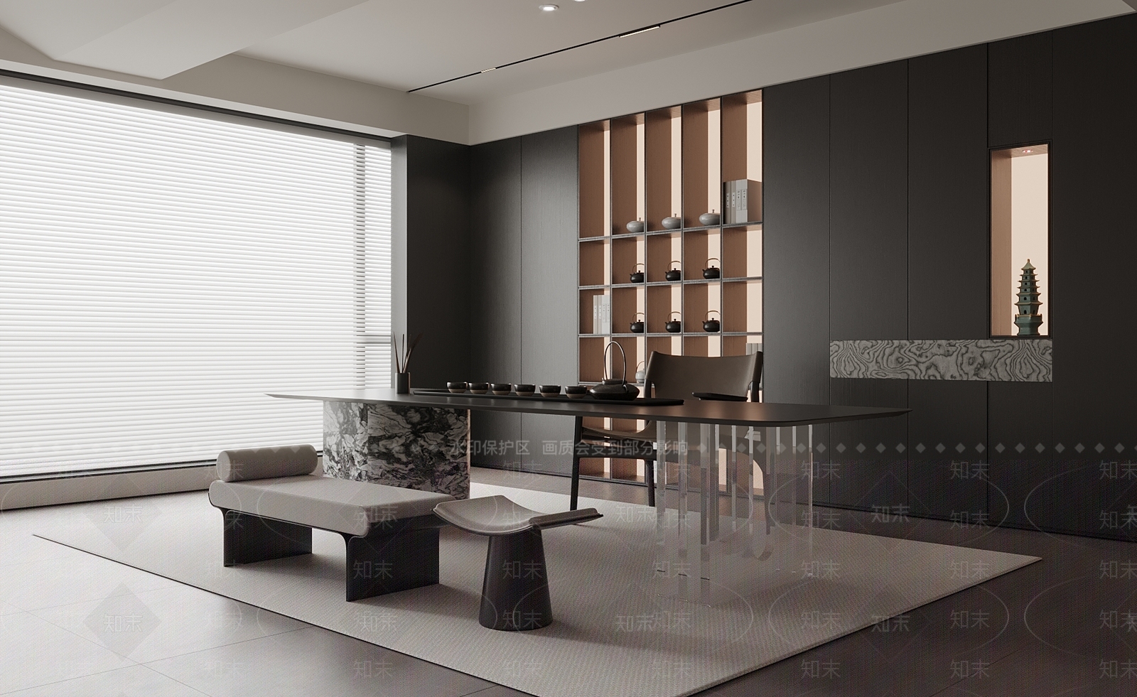 现代茶室SU模型下载【ID:1201825922】
