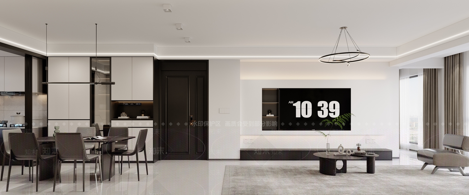 现代简约客餐厅3D模型下载【ID:1201830185】