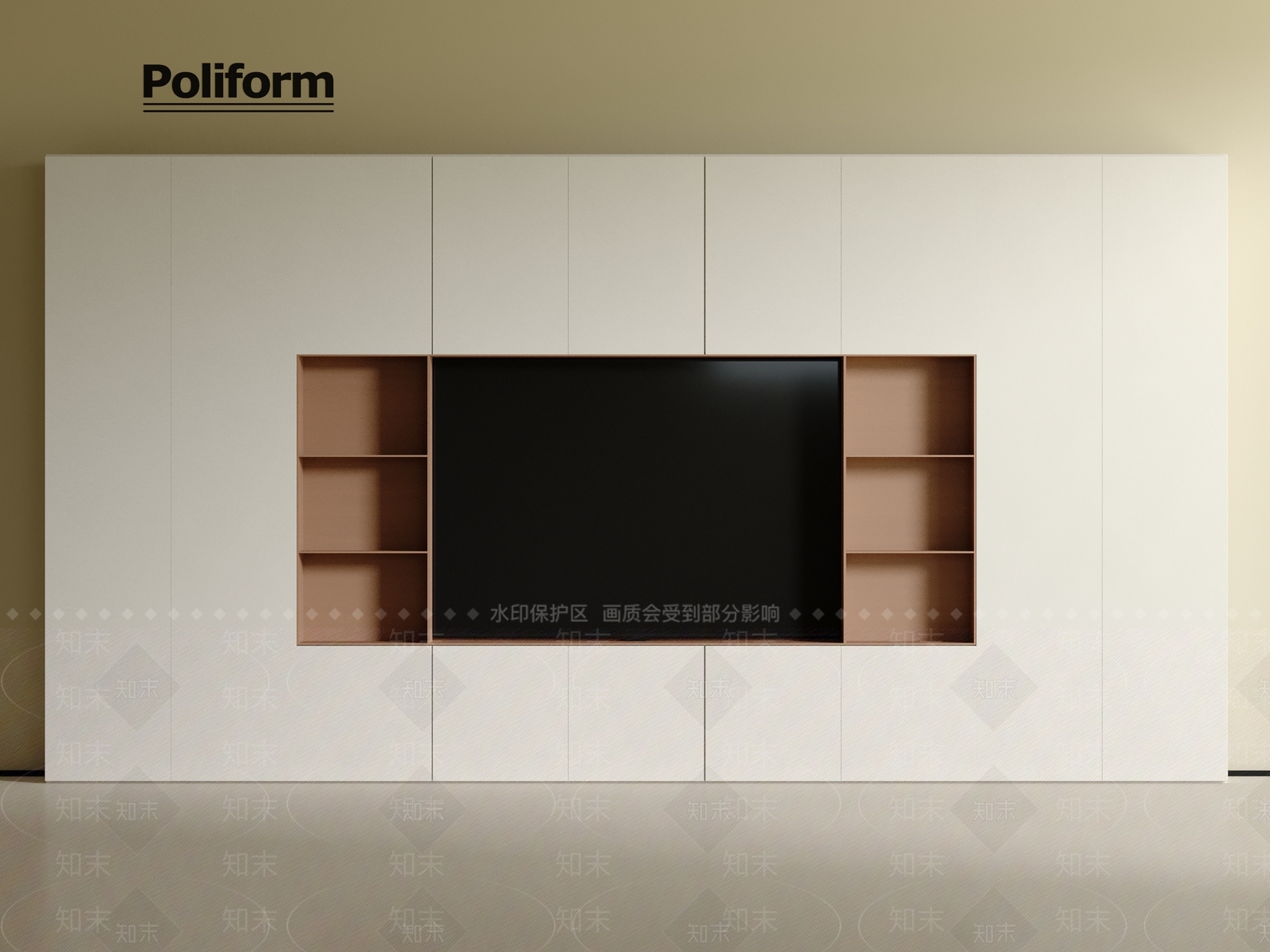 极简奶油电视柜3D模型下载【ID:1201831093】