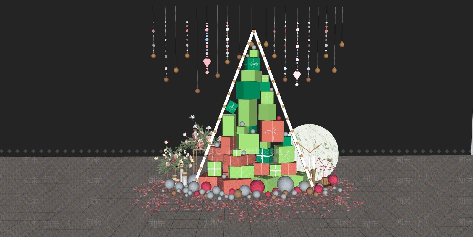 现代圣诞树SU模型下载【ID:1201831547】