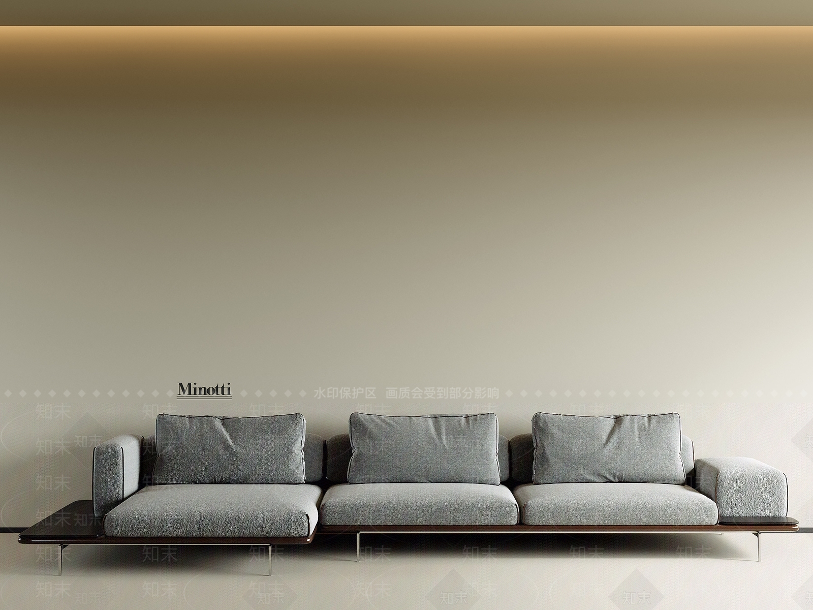 现代极简转角沙发3D模型下载【ID:1201832309】