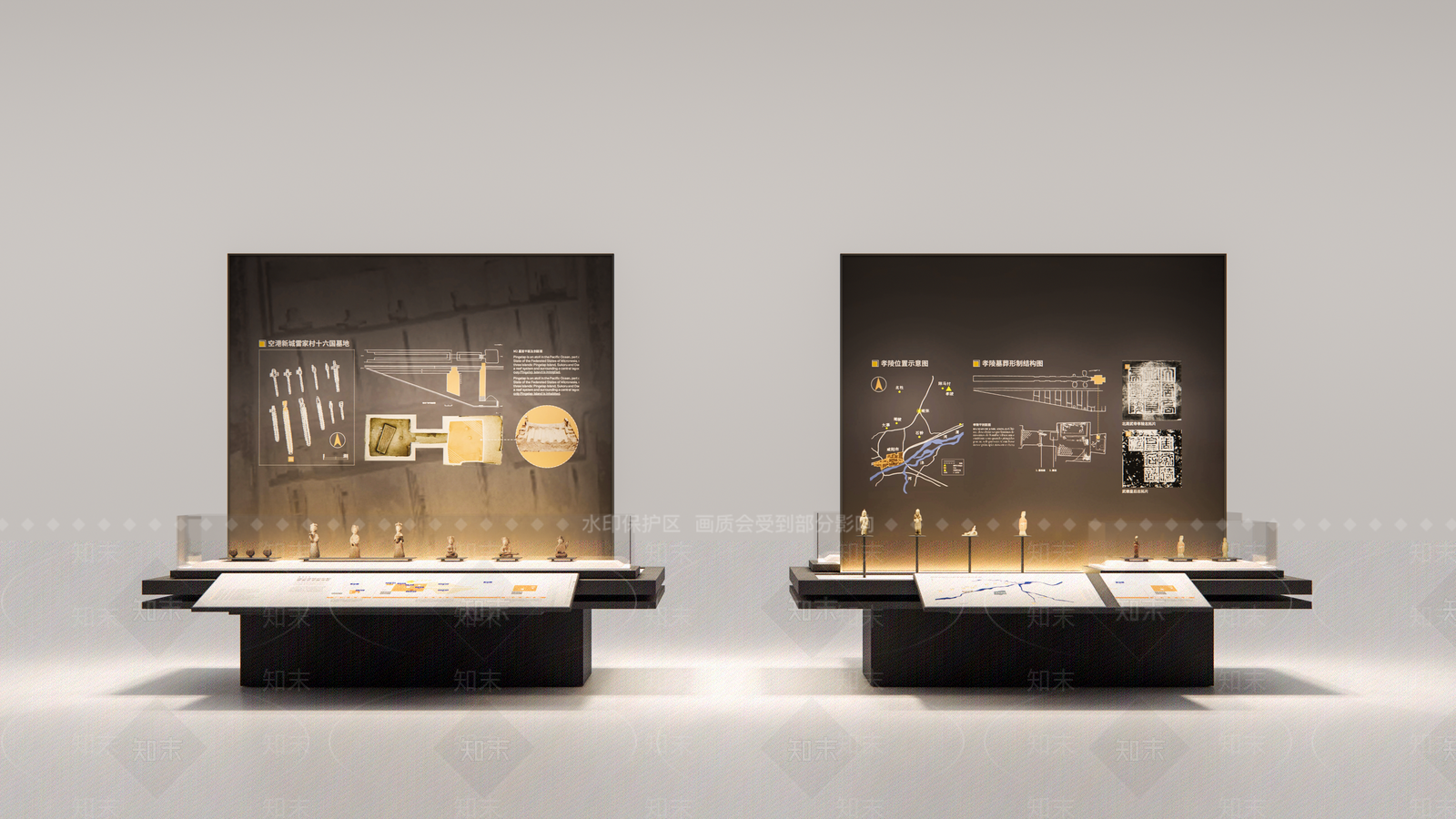 现代博物馆展厅SU模型下载【ID:1201834259】