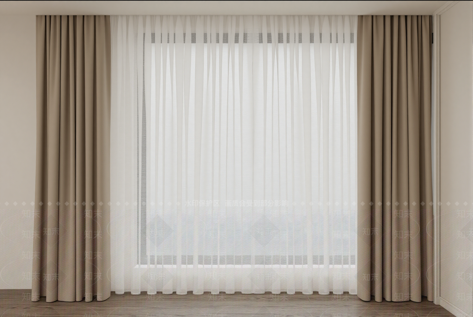 现代通用窗帘3D模型下载【ID:1201835783】