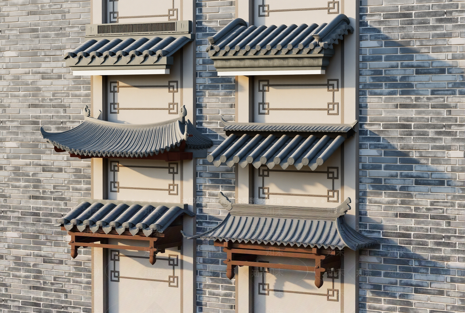 中式屋檐SU模型下载【ID:1201836081】