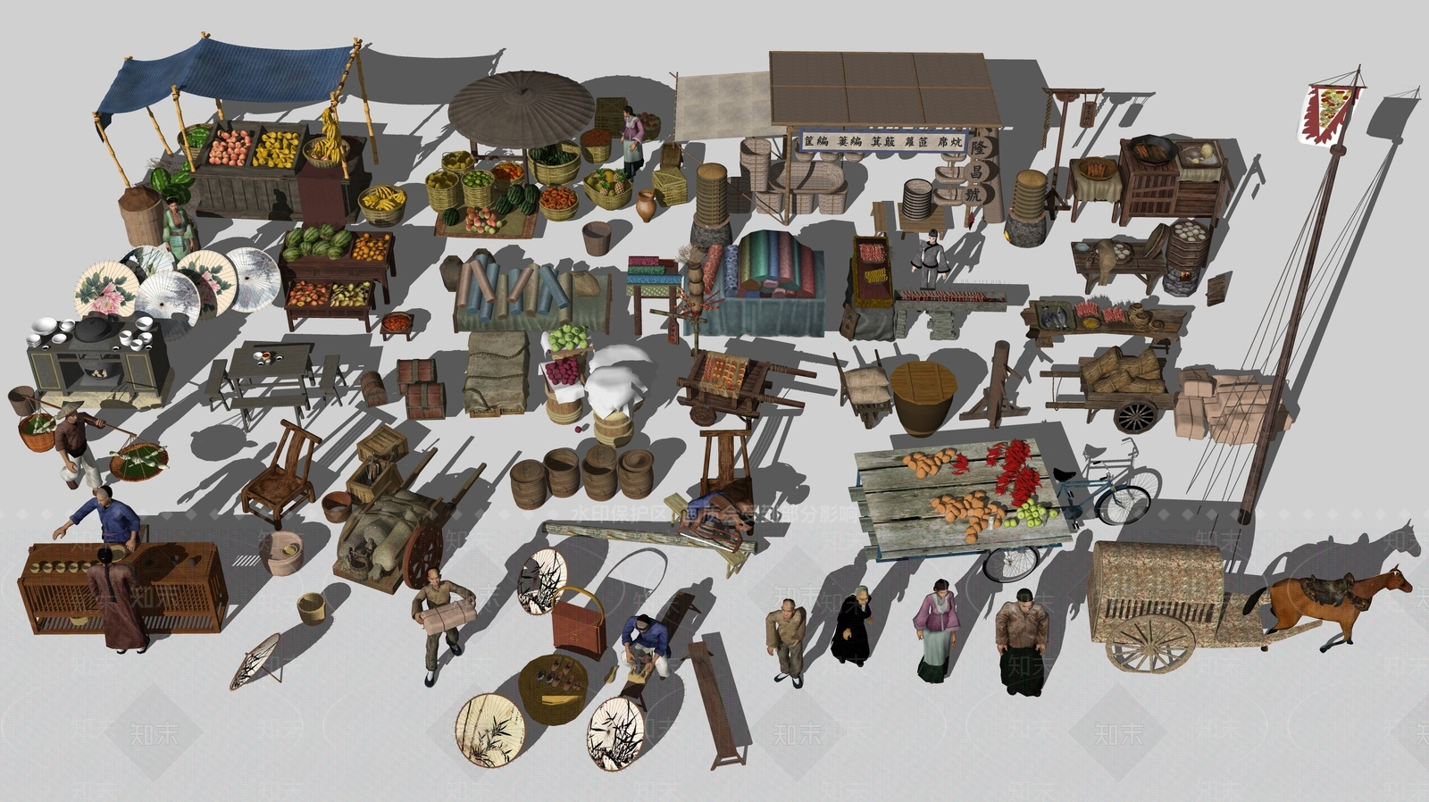 复古商业街SU模型下载【ID:1201837684】