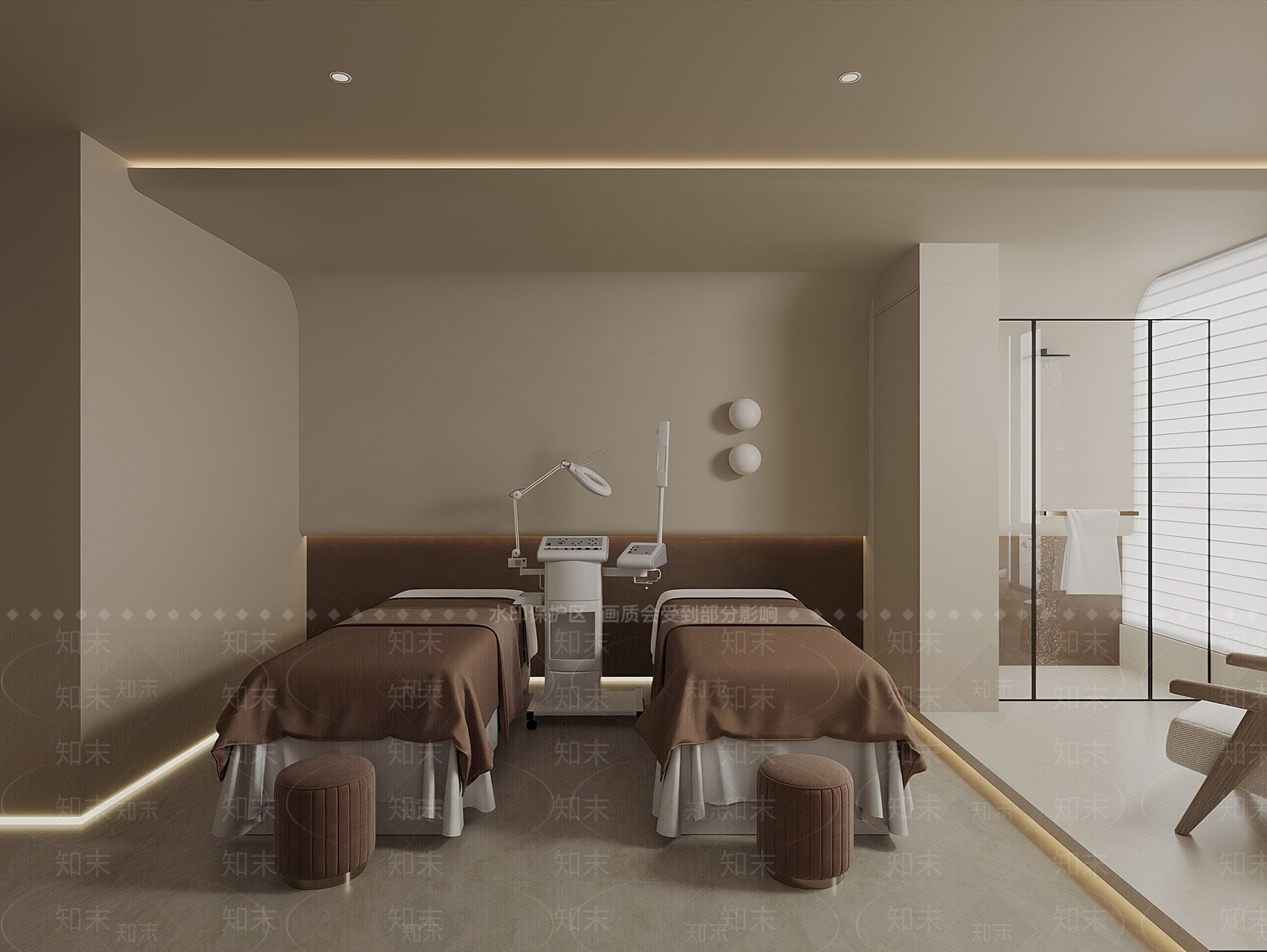 奶油侘寂美容院3D模型下载【ID:1201838222】