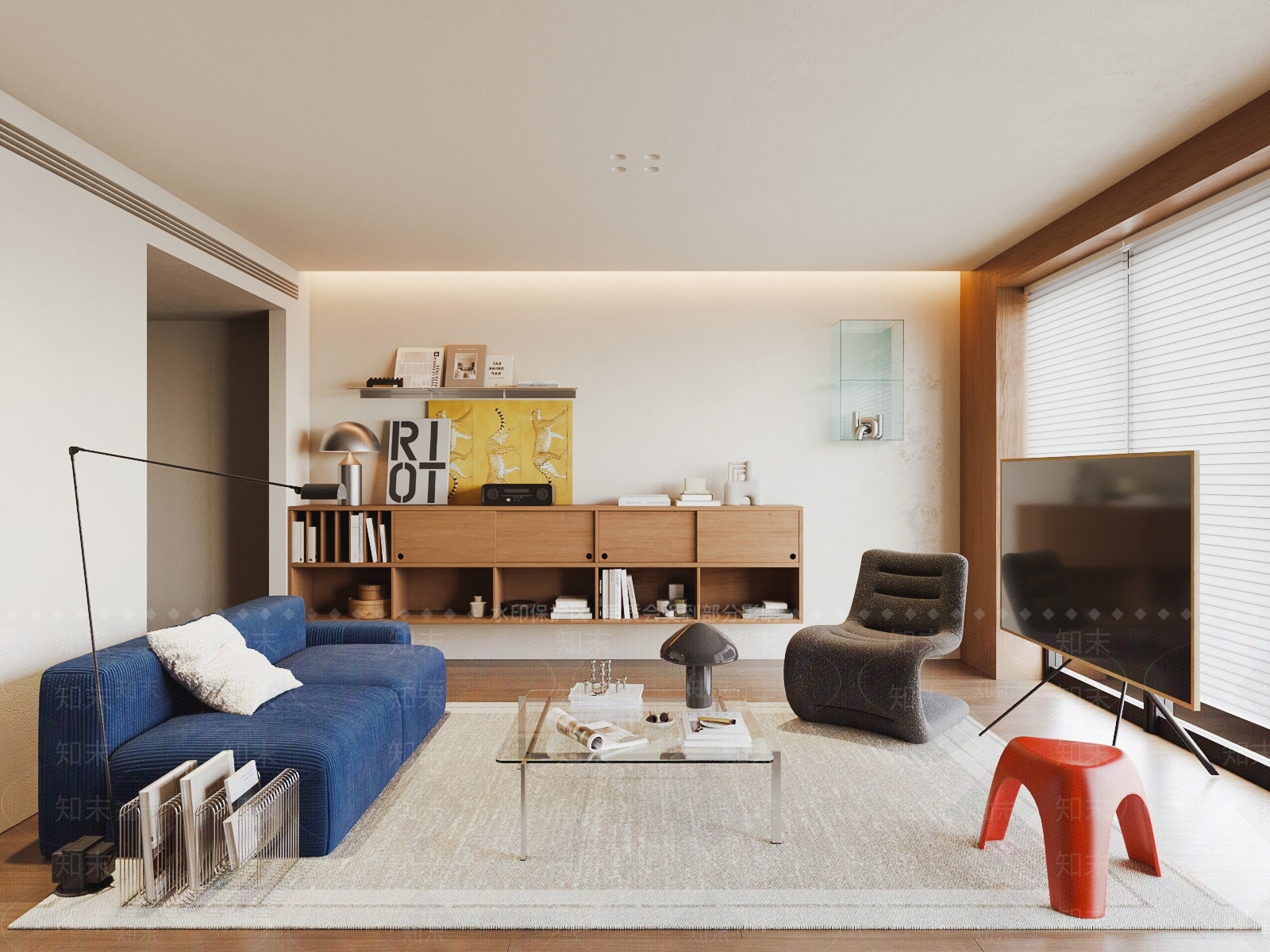 现代中古家居客厅3D模型下载【ID:1201838878】