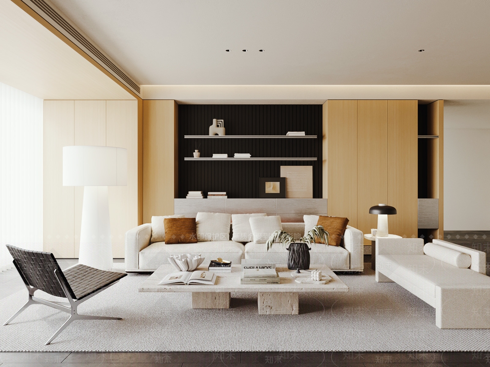 现代简约家居客厅3D模型下载【ID:1201839060】