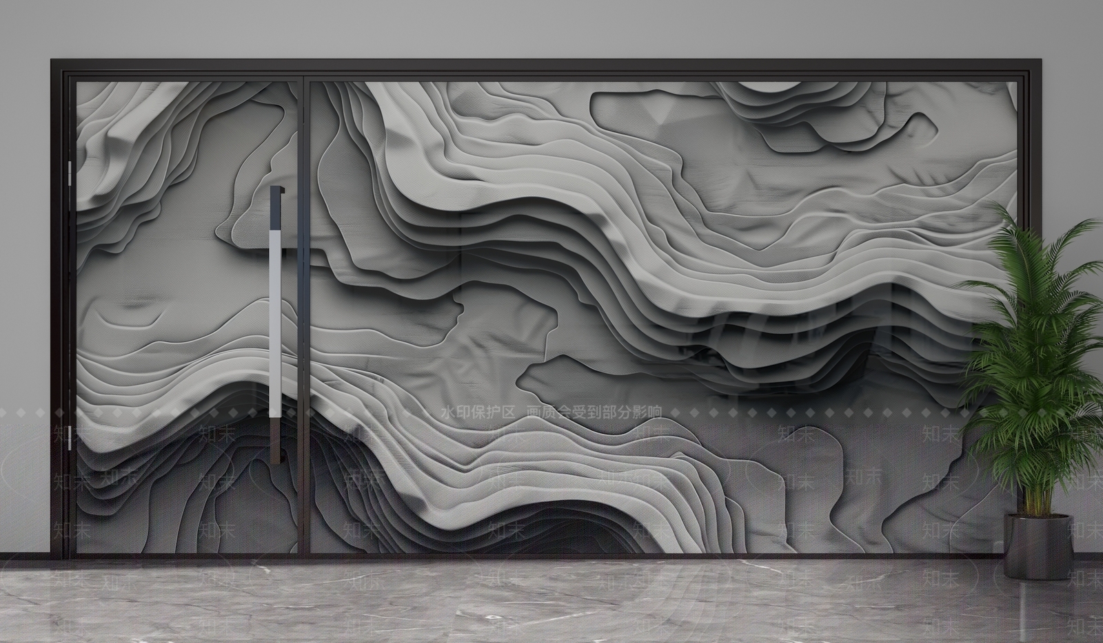 现代隔断3D模型下载【ID:1201841648】