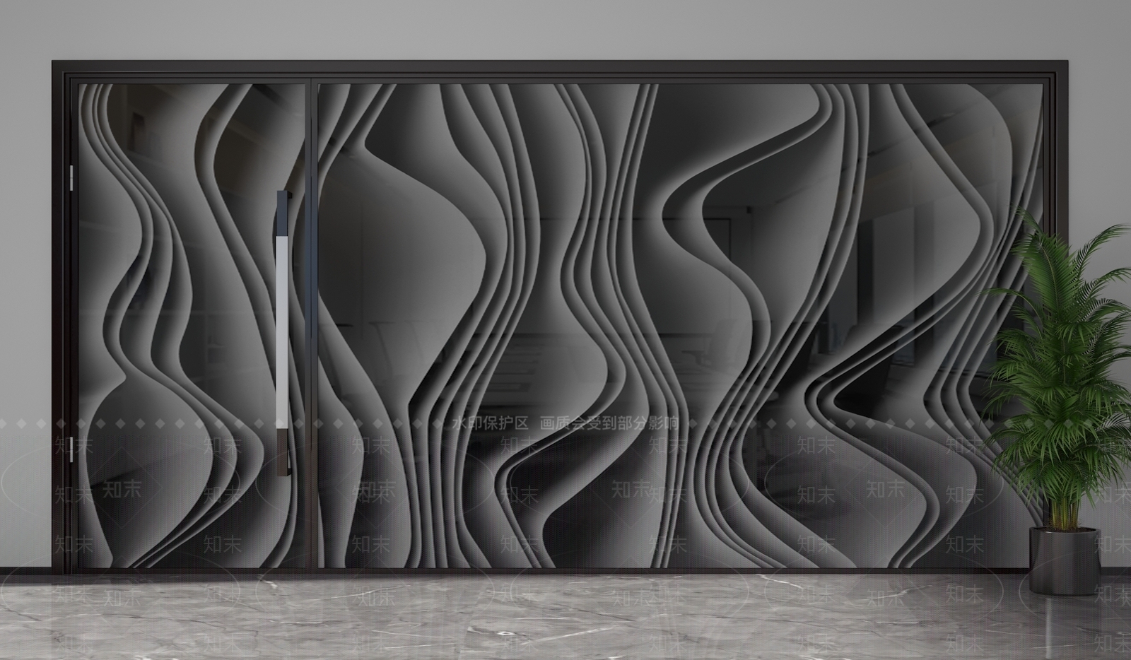 现代隔断3D模型下载【ID:1201841781】