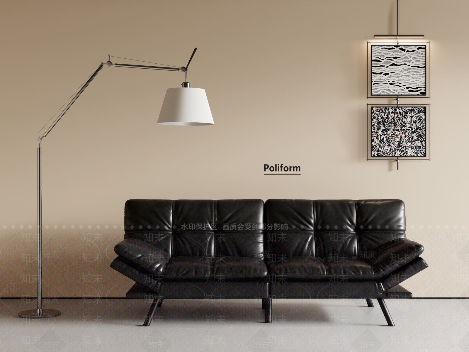 现代双人沙发3D模型下载【ID:1201841727】