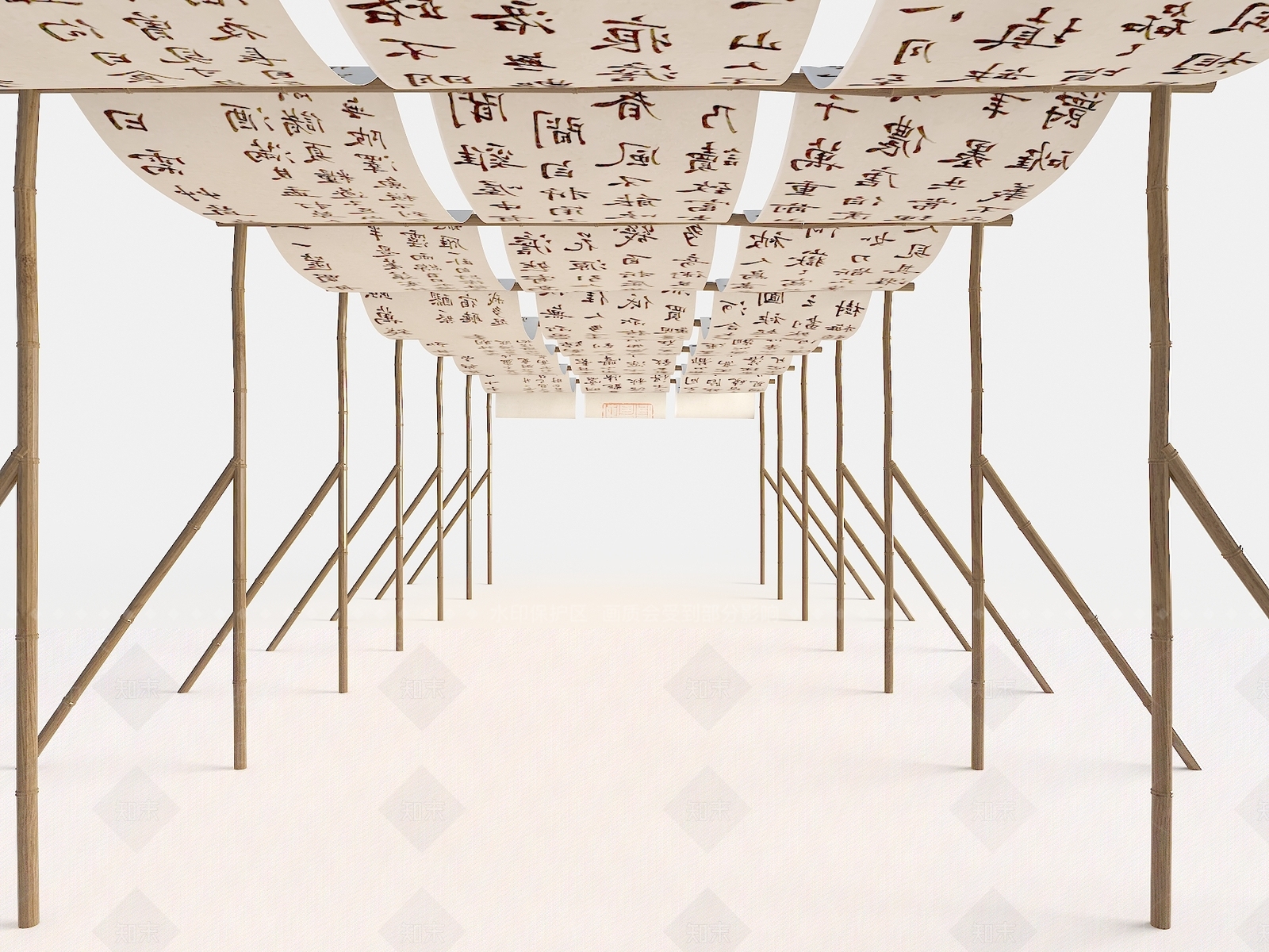 现代新中式廊架SU模型下载【ID:1201845572】