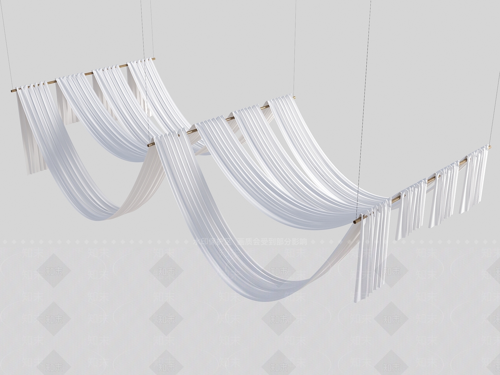 现代新中式吊顶SU模型下载【ID:1201845720】