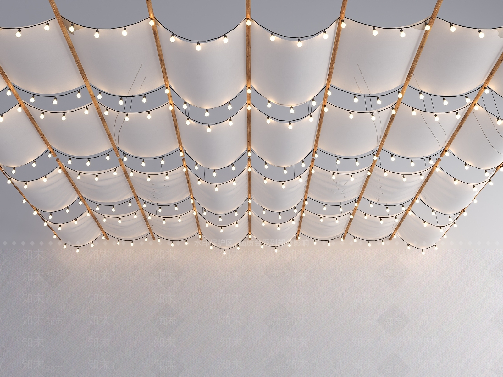 现代新中式吊顶3D模型下载【ID:1201845881】