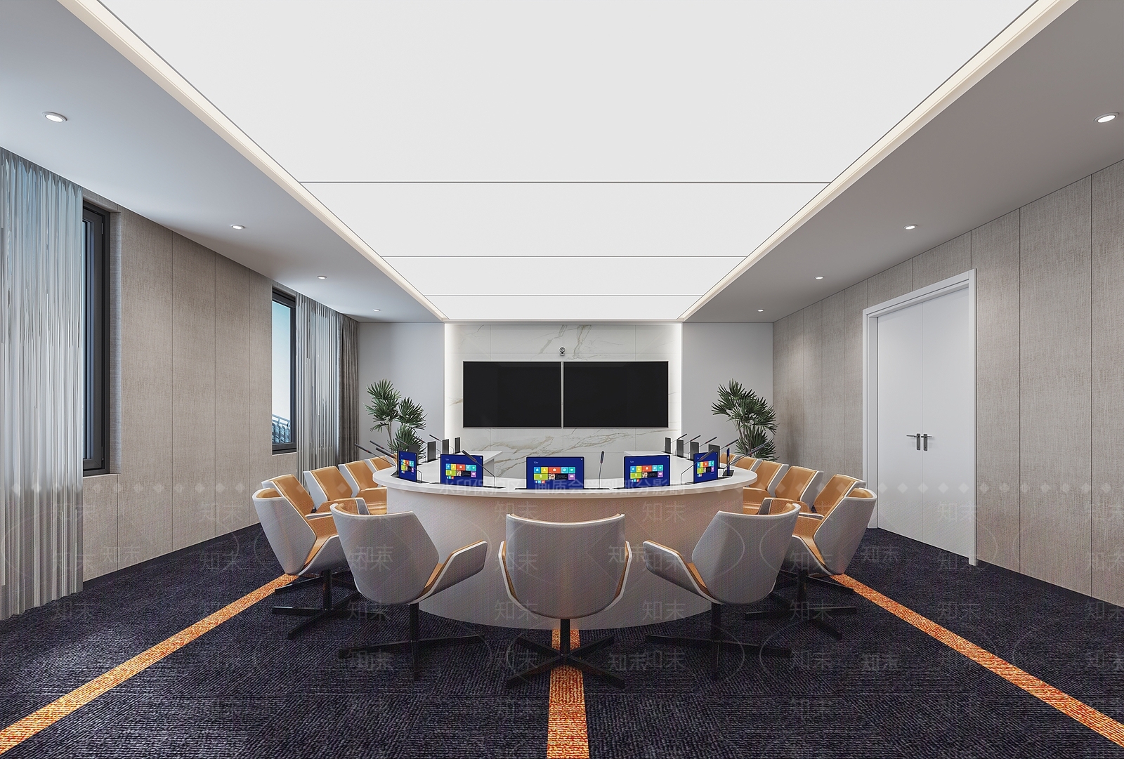 现代会议室3D模型下载【ID:1201846159】