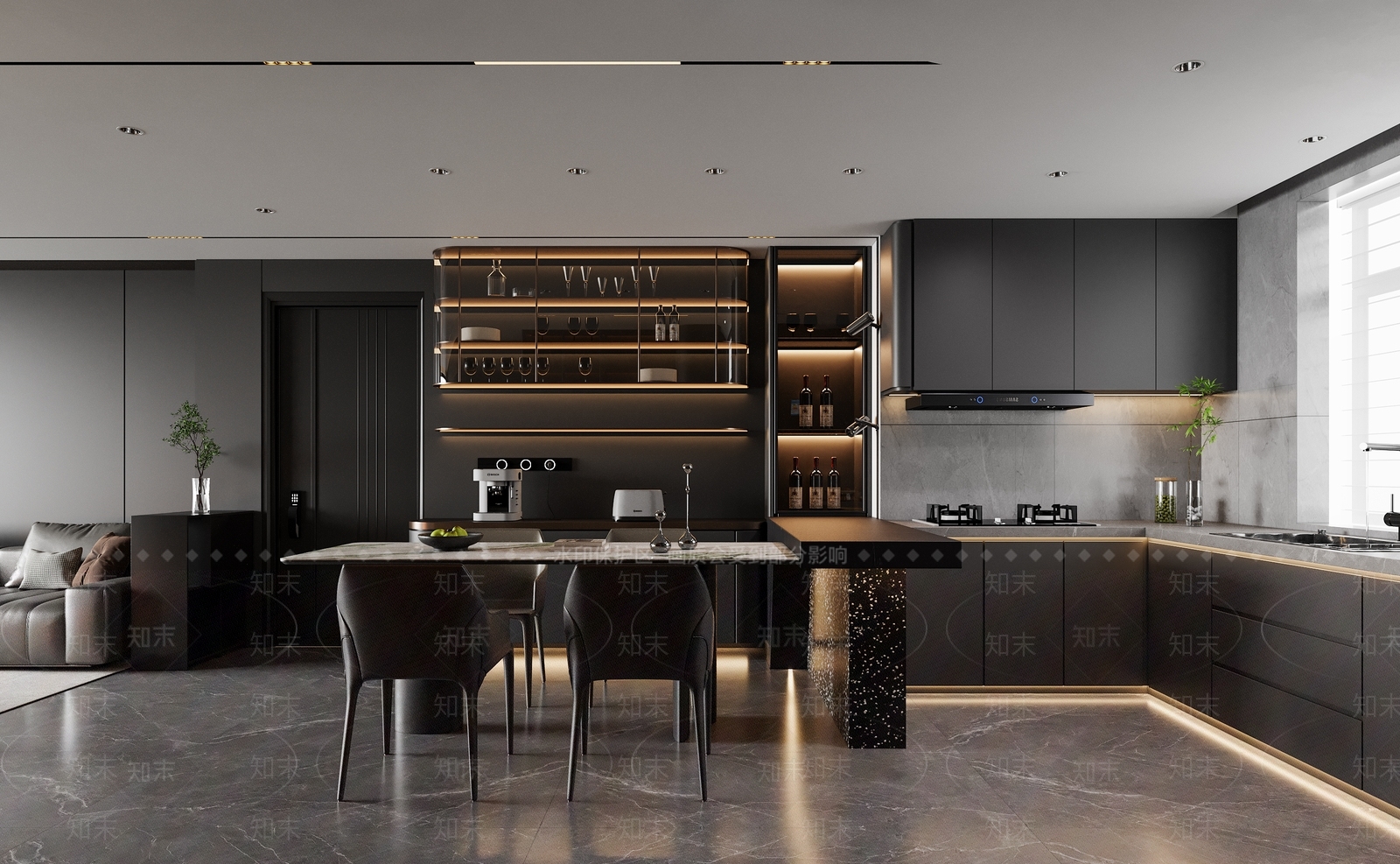 意式家居餐厅3D模型下载【ID:1201847105】