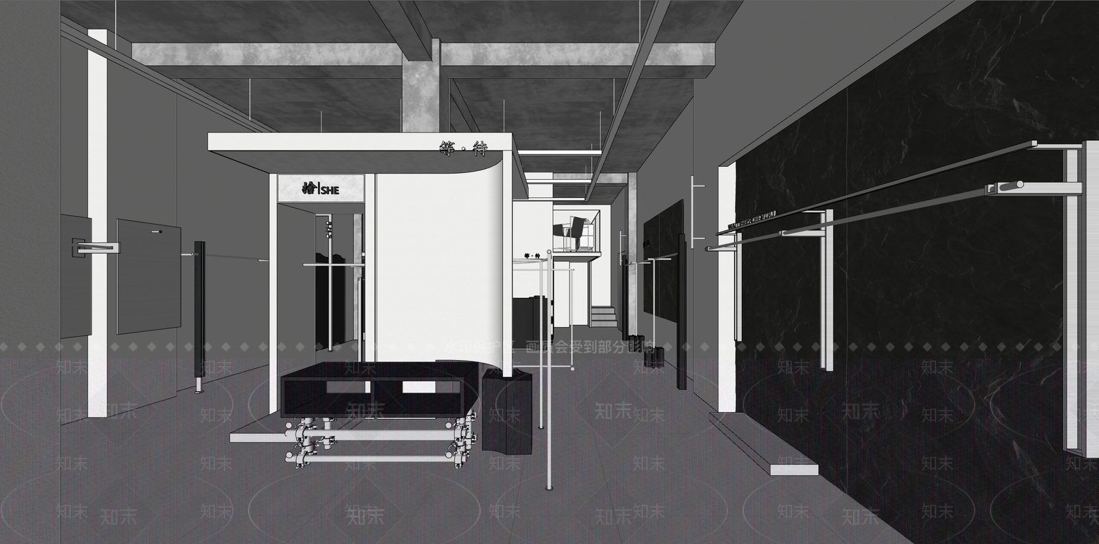 极简简约服装店SU模型下载【ID:1201847217】