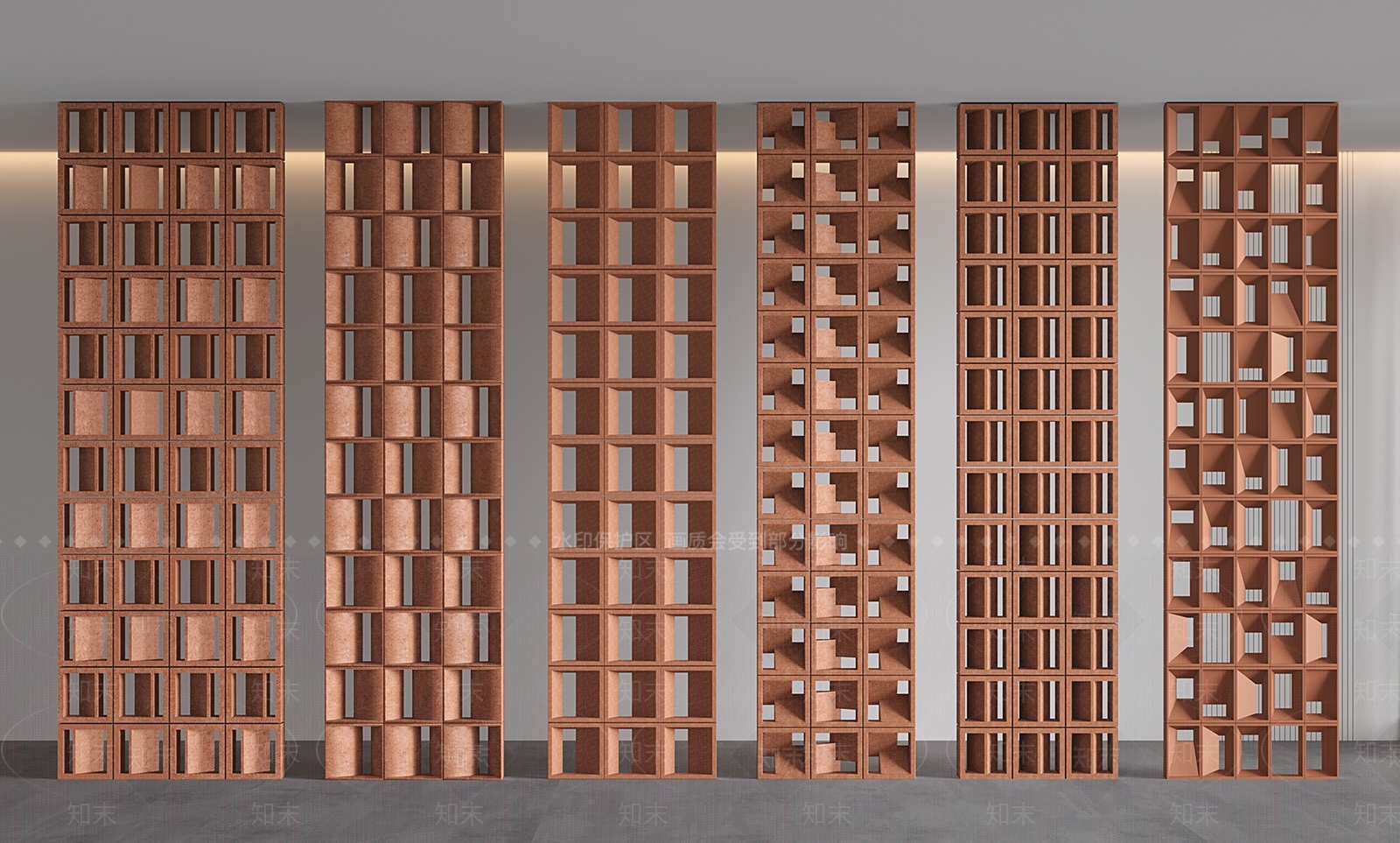 现代中古隔断3D模型下载【ID:1201847358】