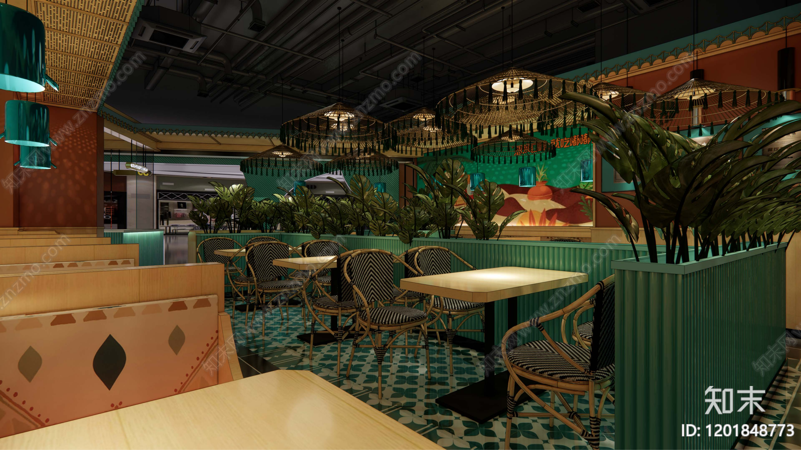 现代原木其他餐饮空间施工图下载【ID:1201848773】