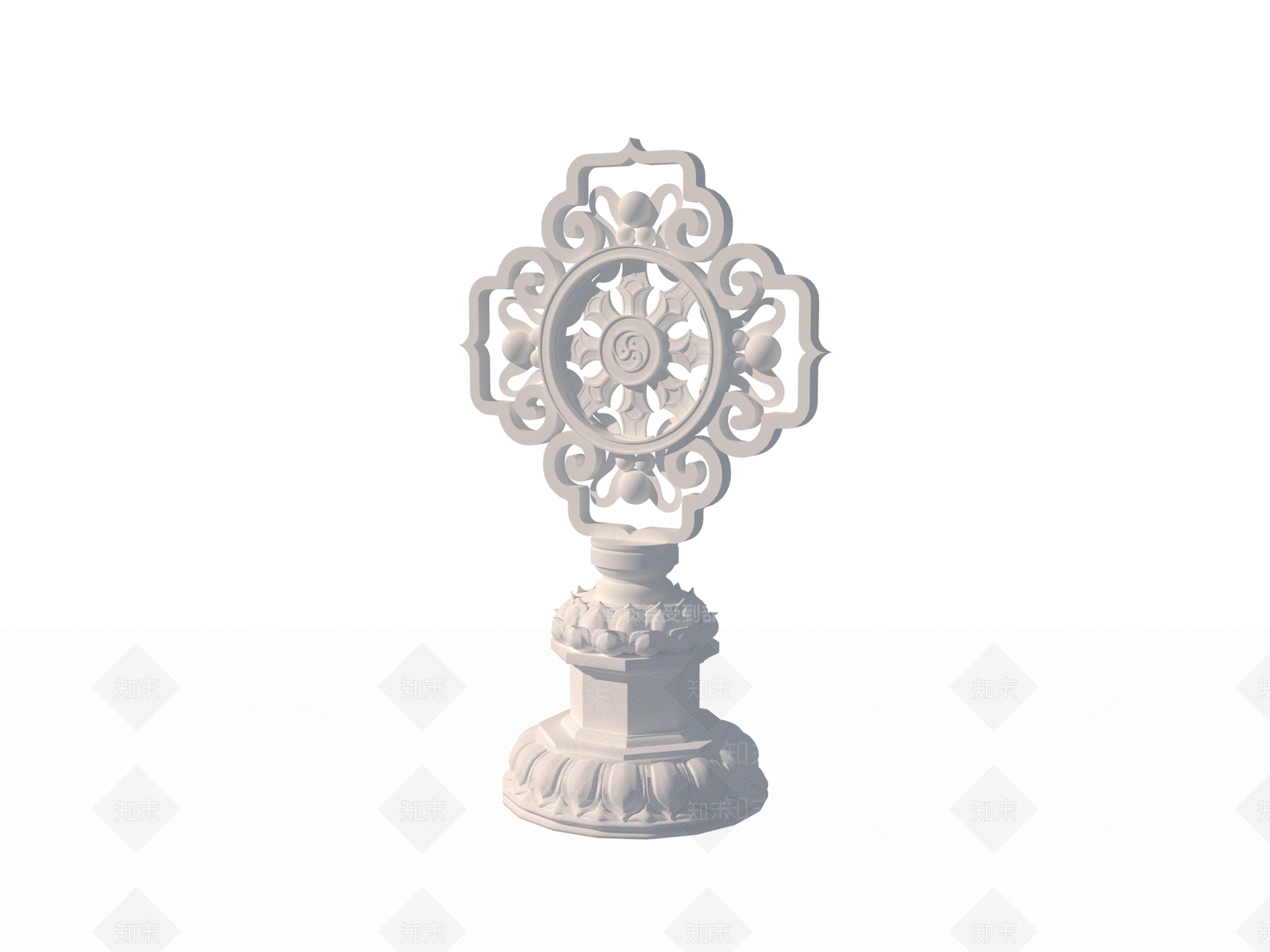现代禅意景观雕塑3D模型下载【ID:1201847973】