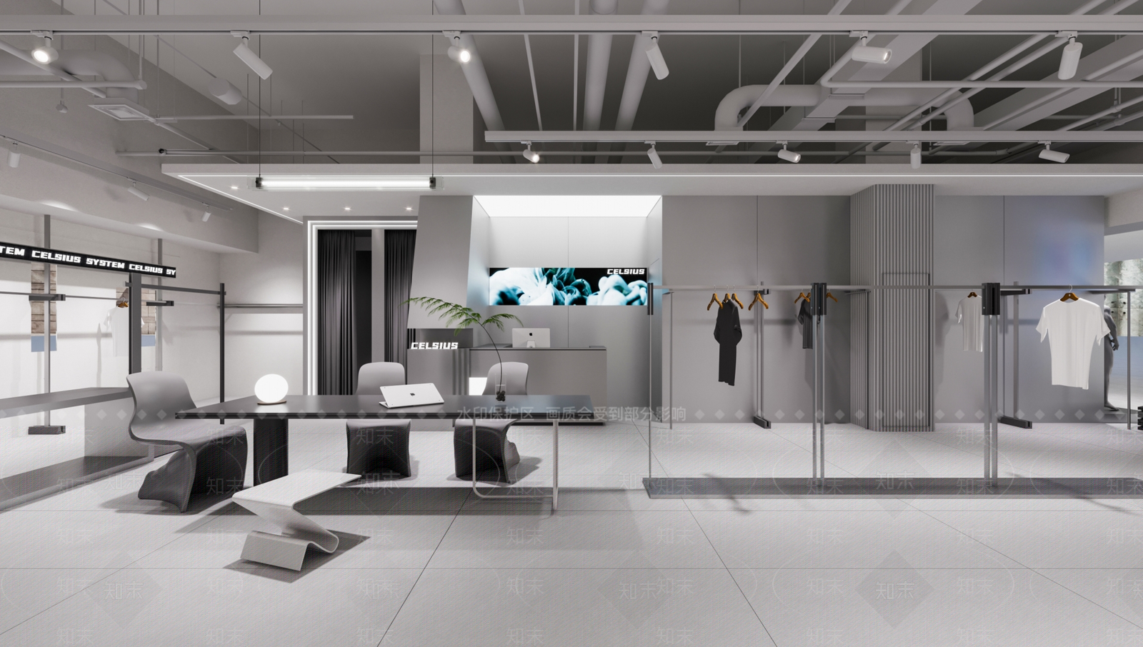 现代工业服装店SU模型下载【ID:1201848002】