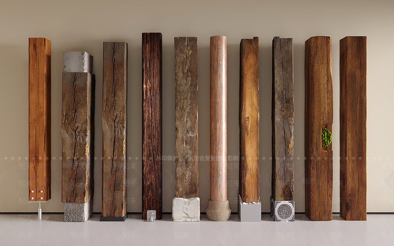 侘寂中古柱子SU模型下载【ID:1201848400】