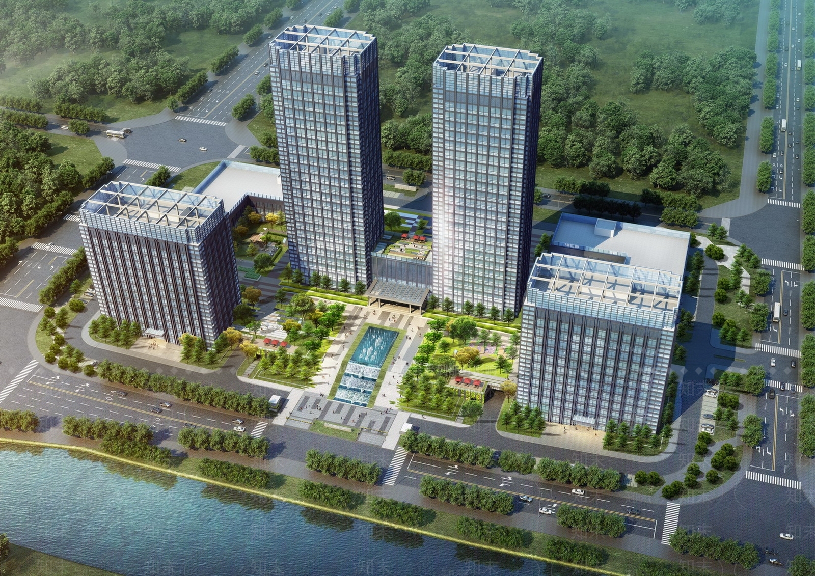 现代办公园区景观SU模型下载【ID:1201852523】