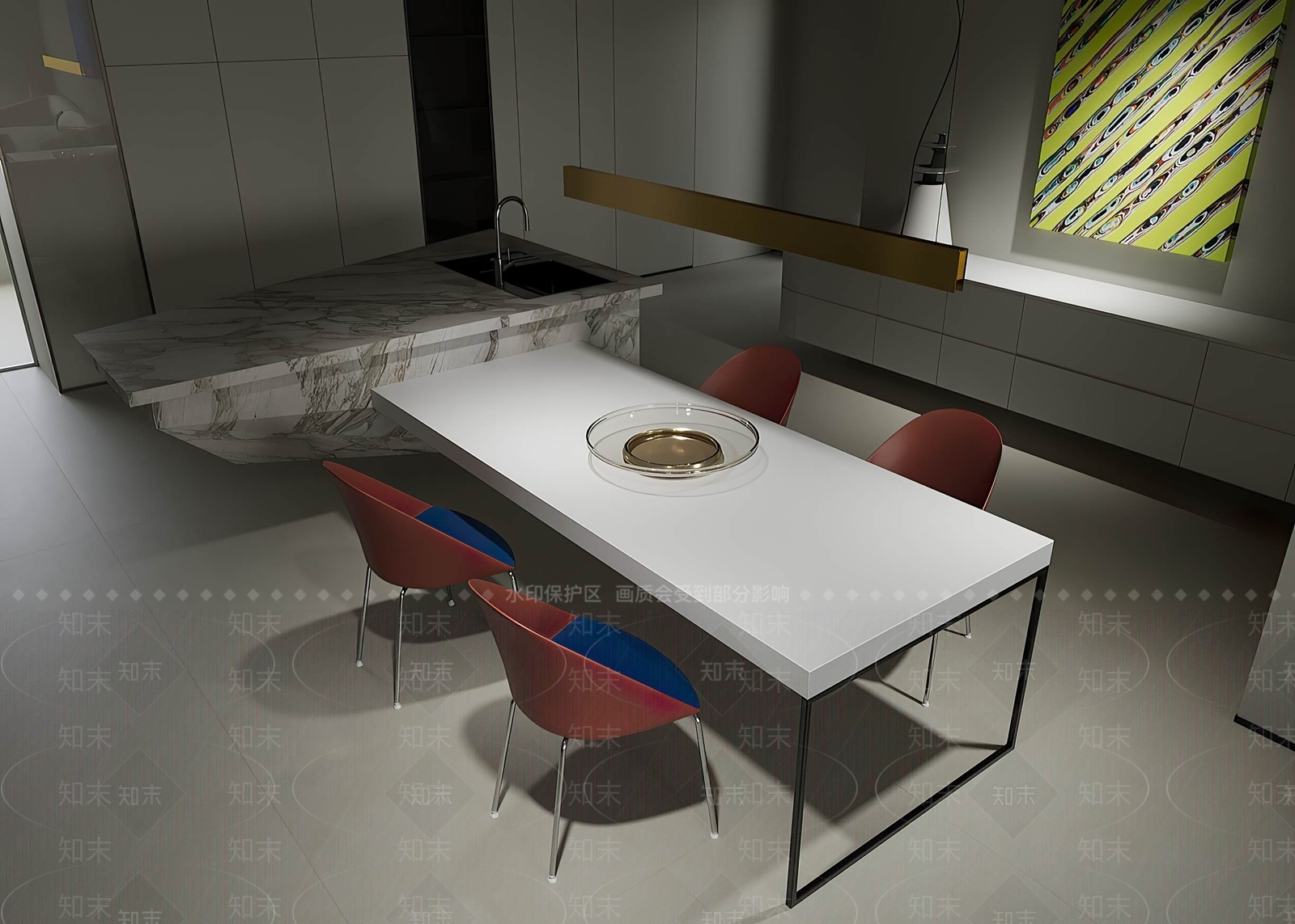 现代餐桌椅3D模型下载【ID:1201855274】