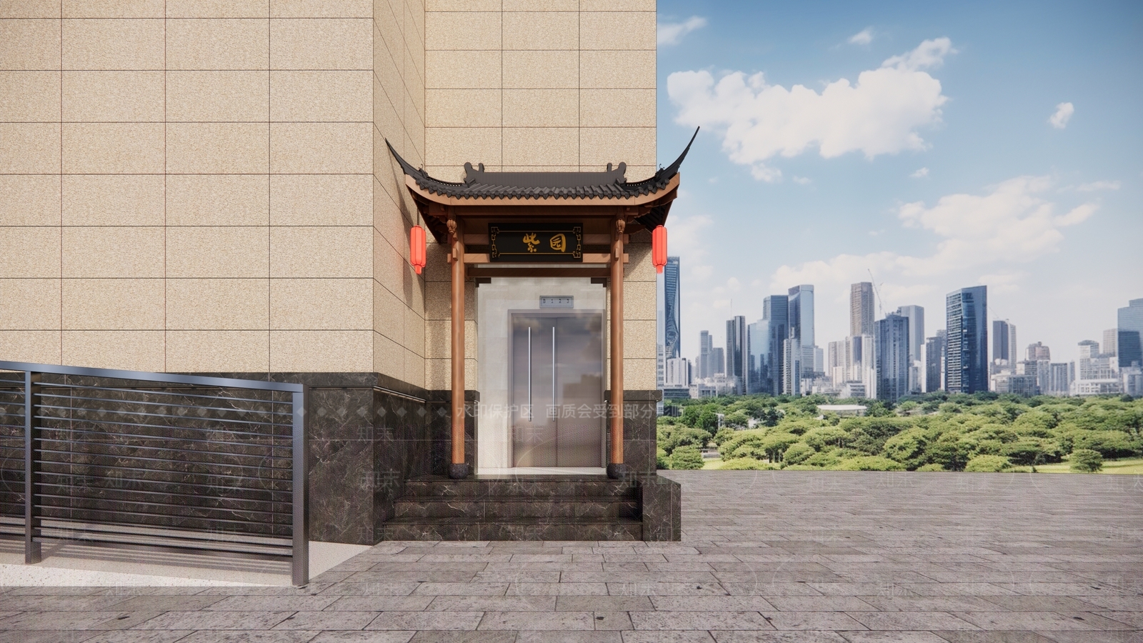 中式新中式门头SU模型下载【ID:1201855730】