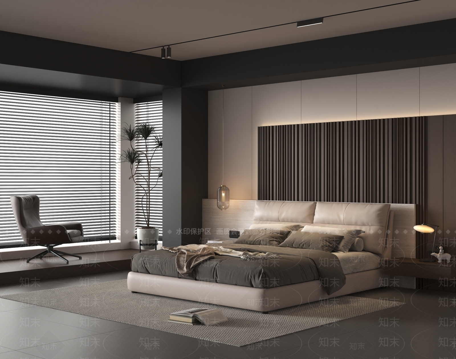 意式现代家居卧室3D模型下载【ID:1201855723】_知末3d模型网