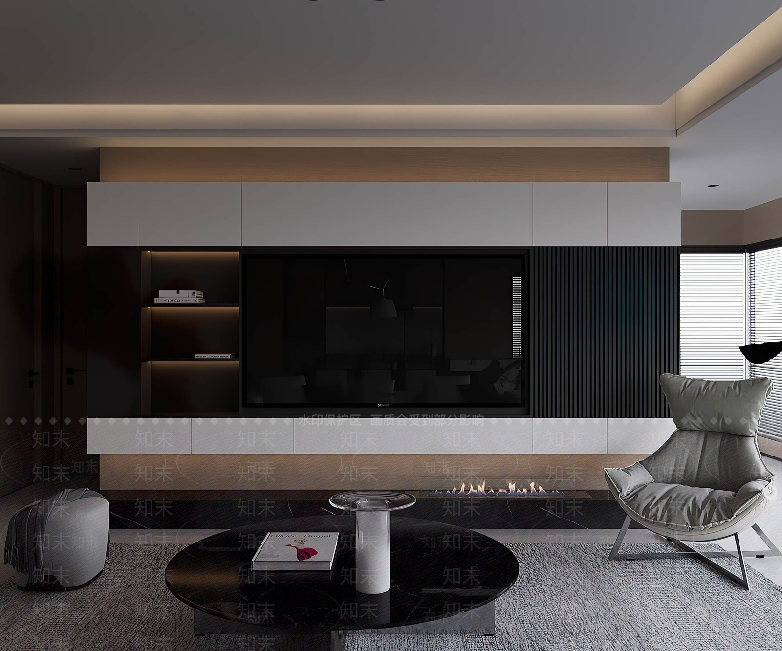 现代极简电视背景墙3D模型下载【ID:1201855904】