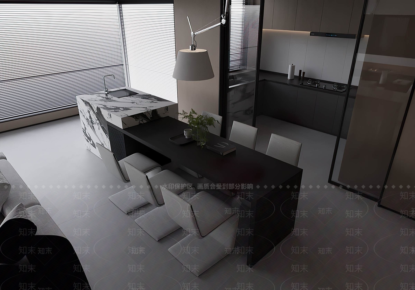 现代餐桌椅3D模型下载【ID:1201855969】