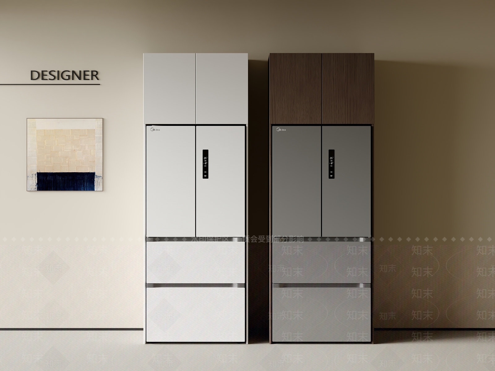 现代意式冰箱柜3D模型下载【ID:1201856645】