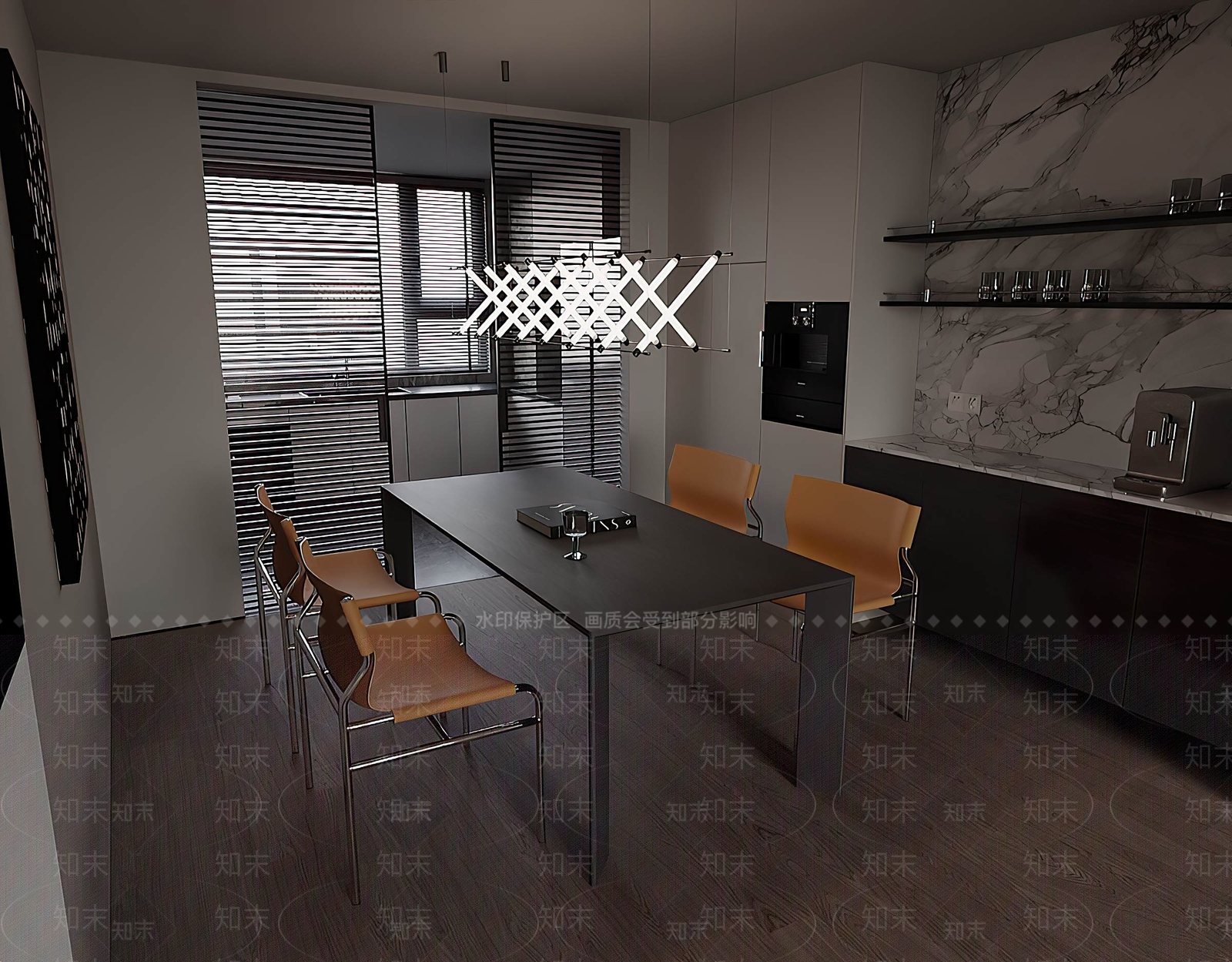 现代极简餐桌椅3D模型下载【ID:1201860025】