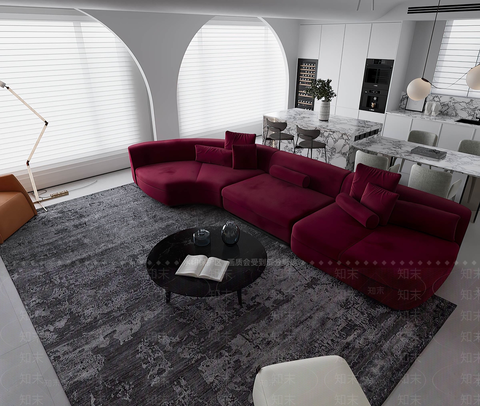 现代极简多人沙发3D模型下载【ID:1201863426】