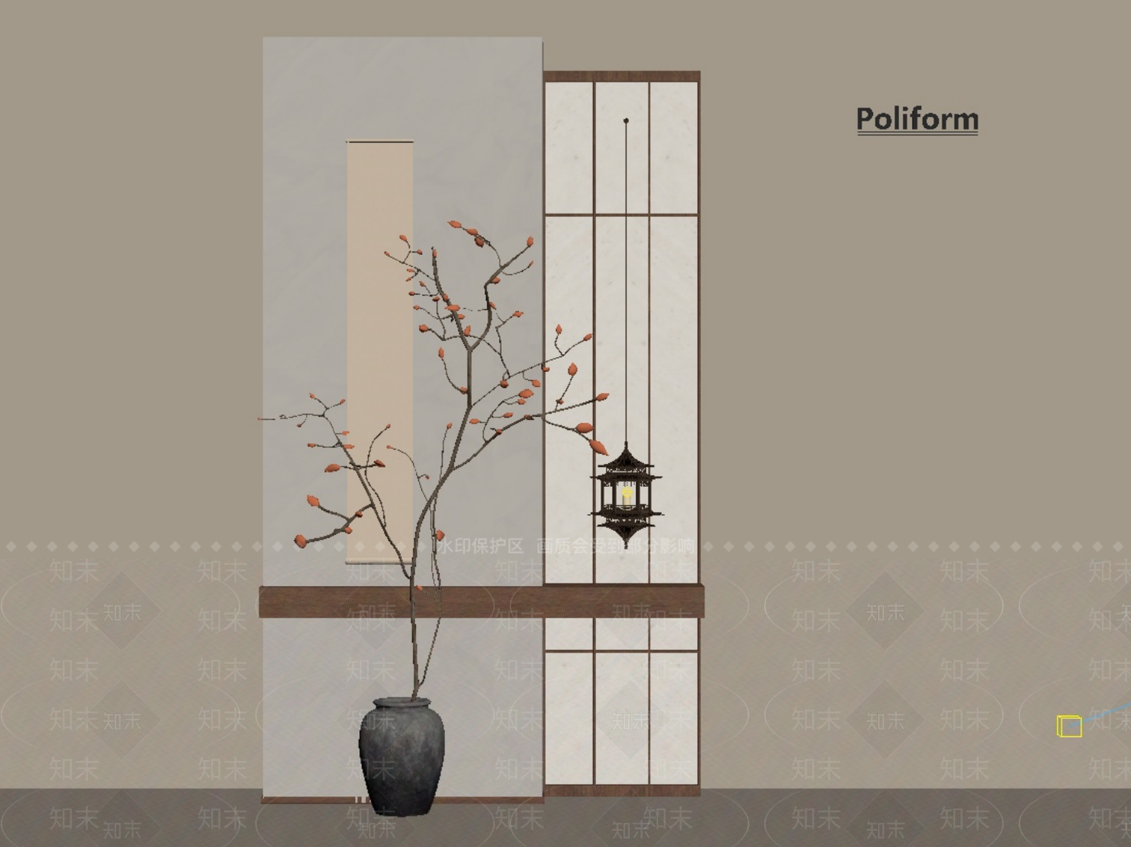 新中式日式玄关SU模型下载【ID:1201861406】