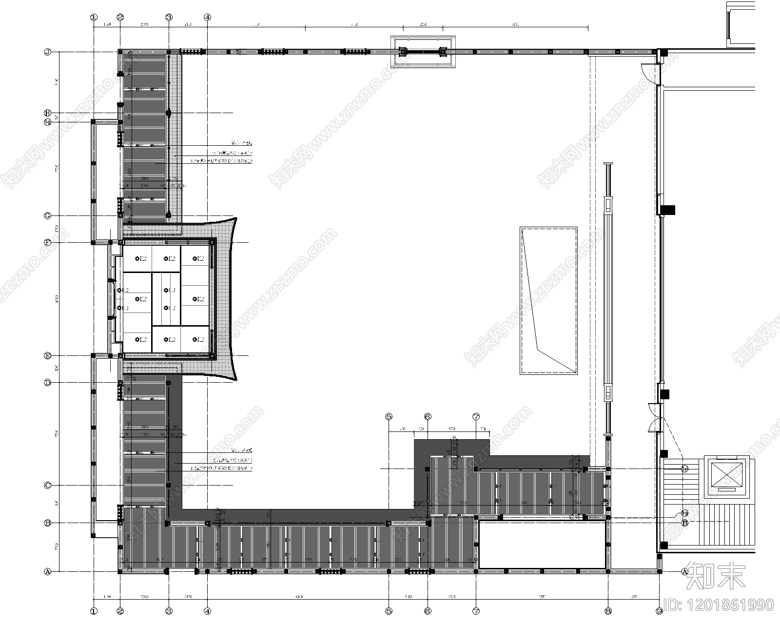 新中式廊架cad施工图下载【ID:1201861990】