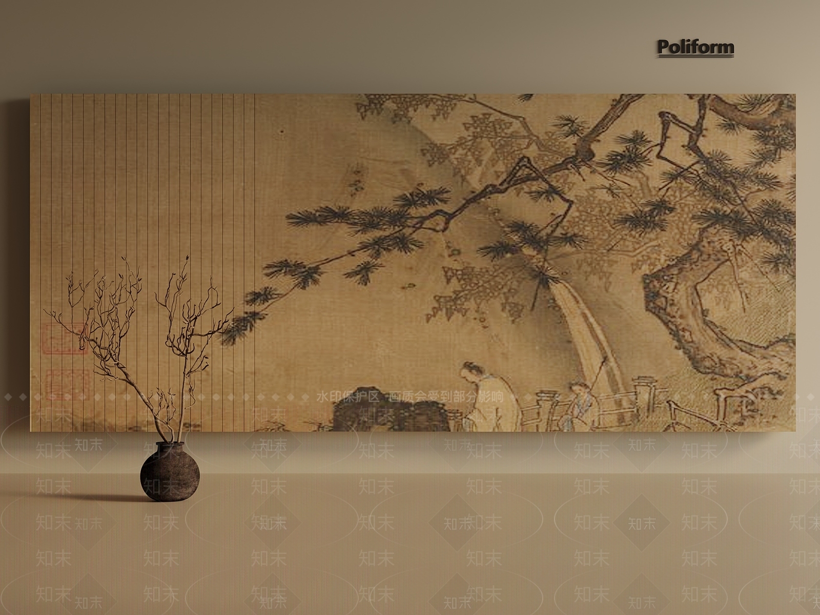 新中式中式背景墙SU模型下载【ID:1201862116】