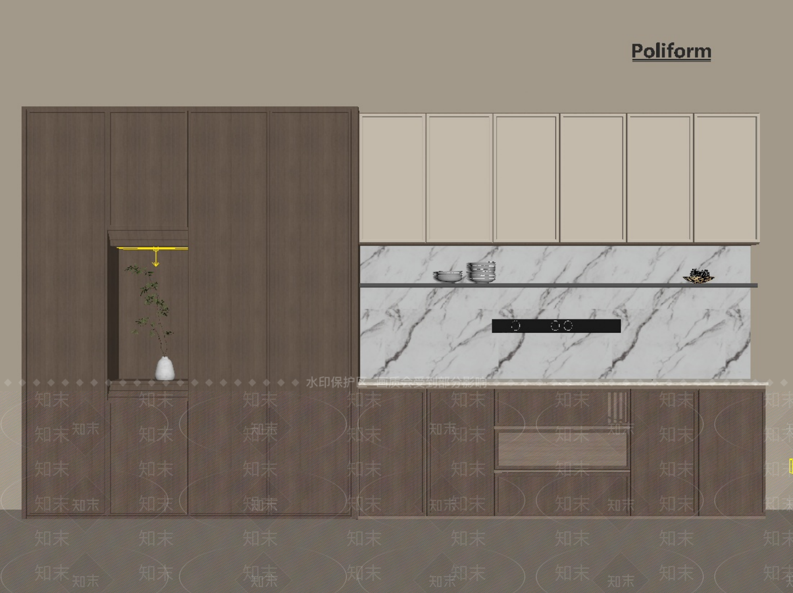 新中式中式餐边柜SU模型下载【ID:1201862309】