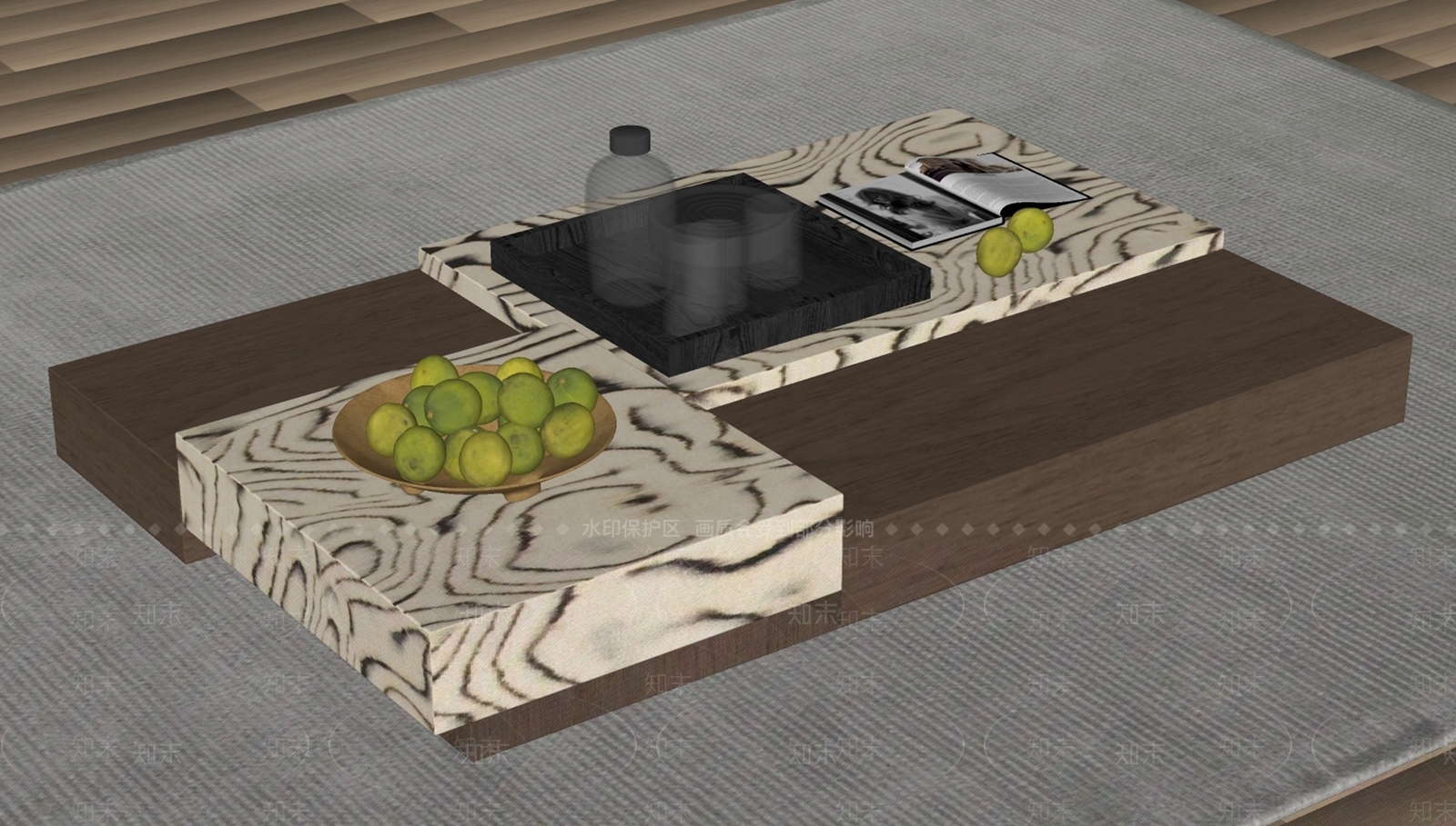 现代意式茶几SU模型下载【ID:1201863737】