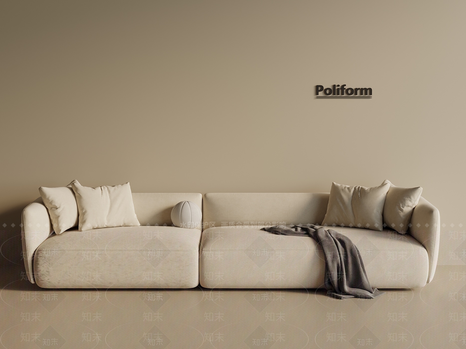 现代轻奢多人沙发3D模型下载【ID:1201863992】