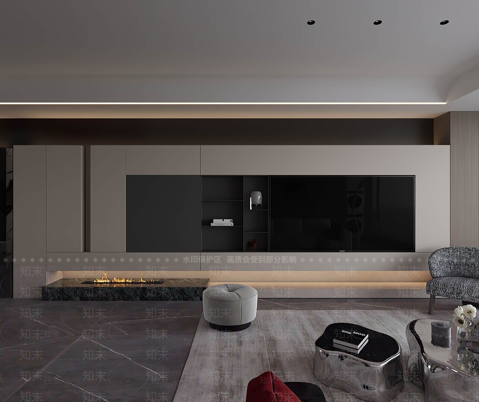 现代极简电视背景墙3D模型下载【ID:1201865248】