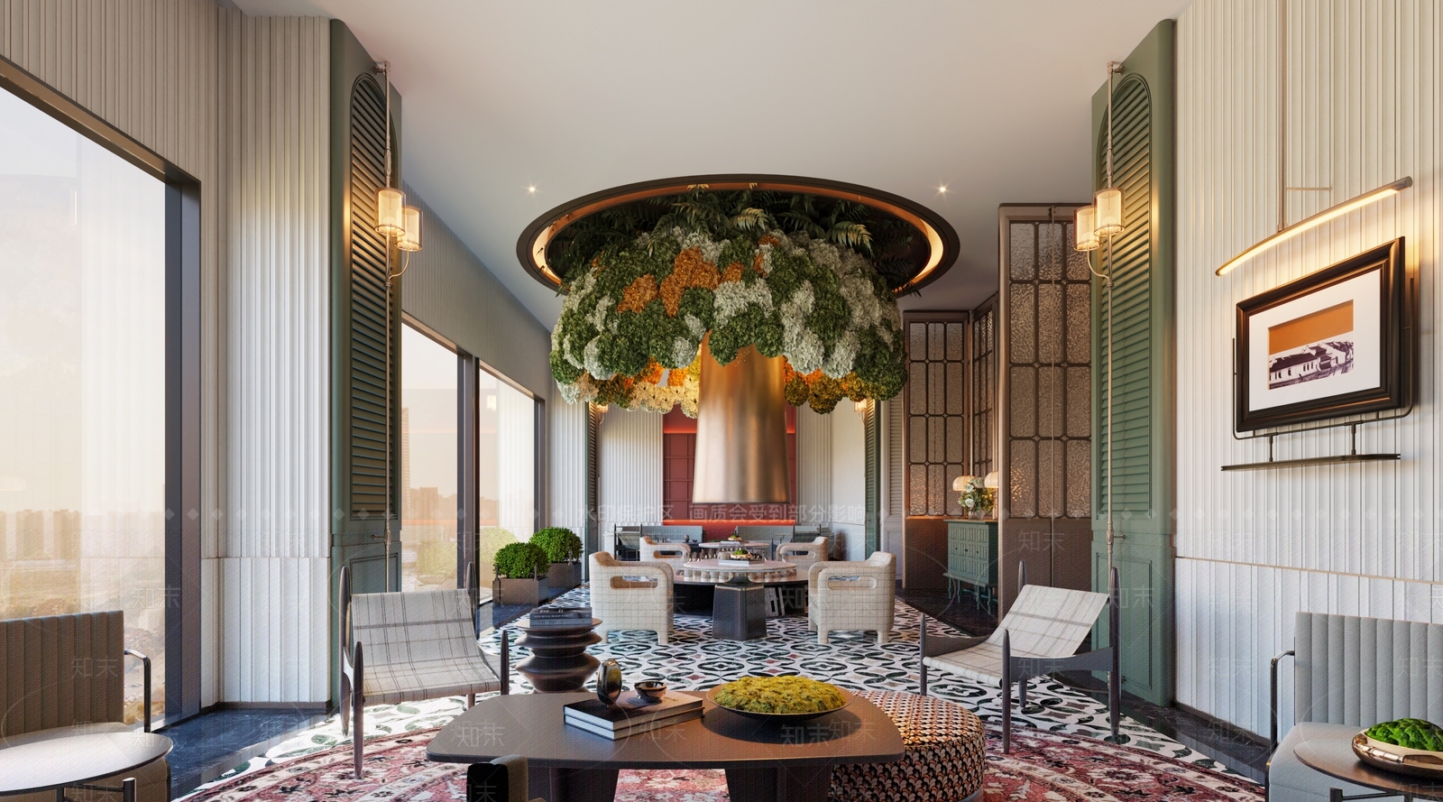 轻奢复古酒店大堂3D模型下载【ID:1201869512】