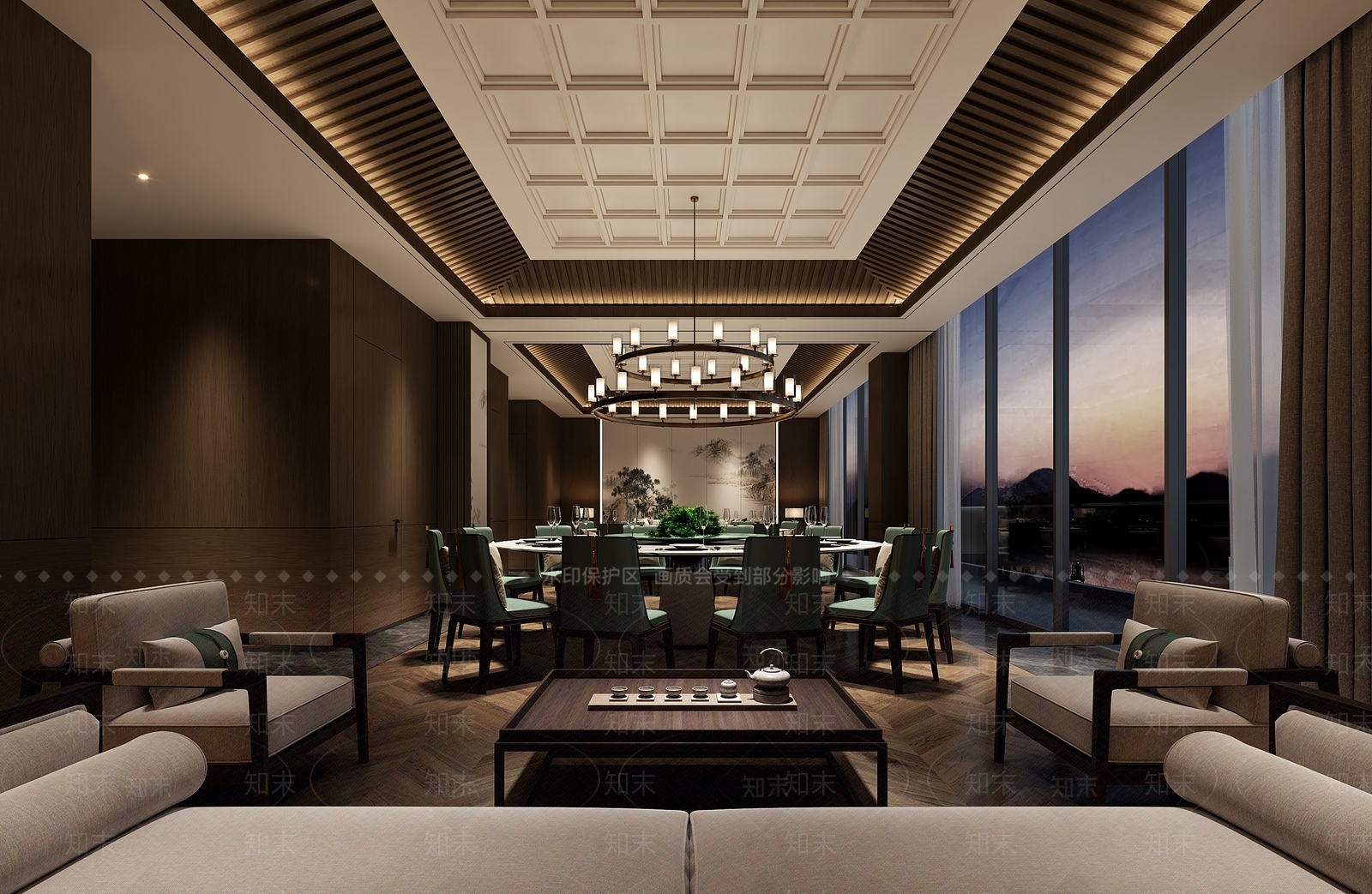 新中式包厢3D模型下载【ID:1201866114】