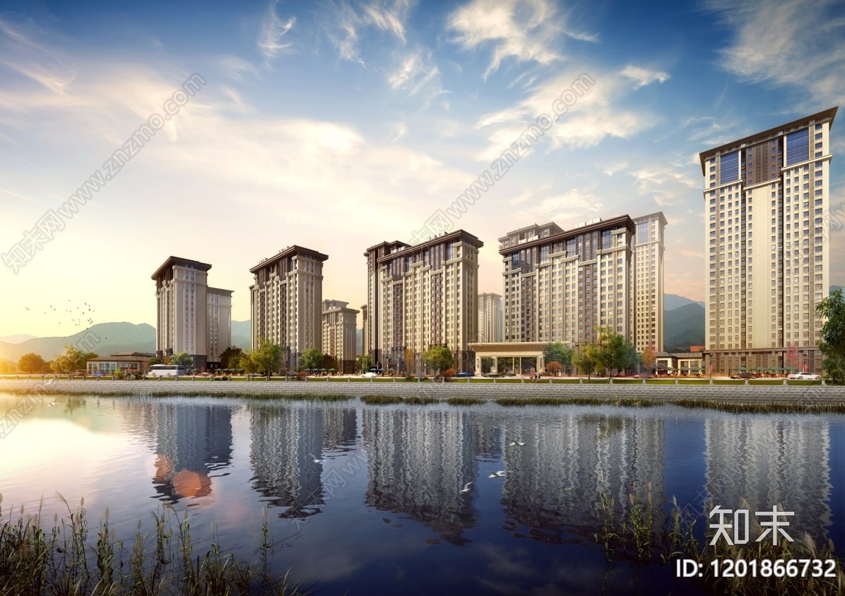 新中式现代小区建筑下载【ID:1201866732】