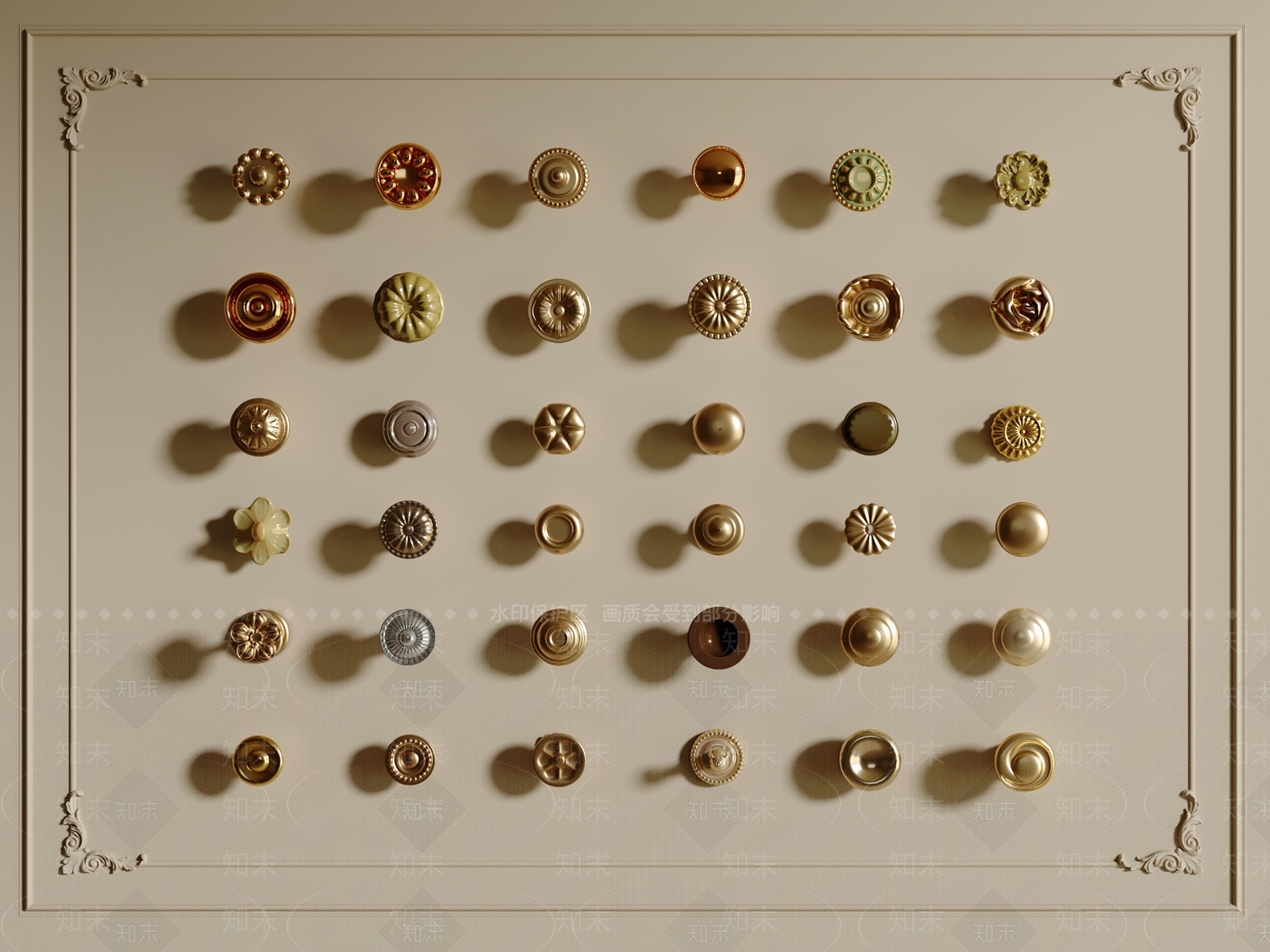 法式复古拉手3D模型下载【ID:1201866935】