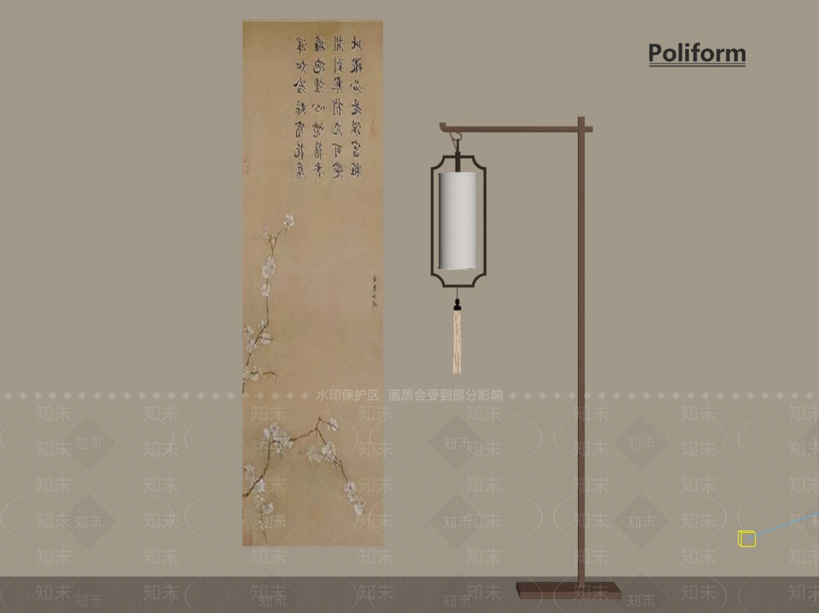 新中式中式落地灯SU模型下载【ID:1201868104】