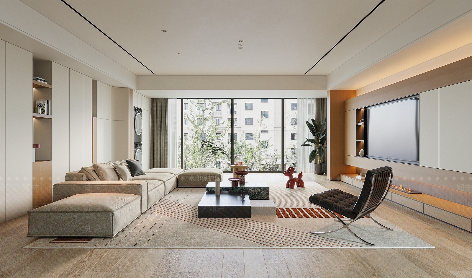 现代极简家居客厅3D模型下载【ID:1201868501】