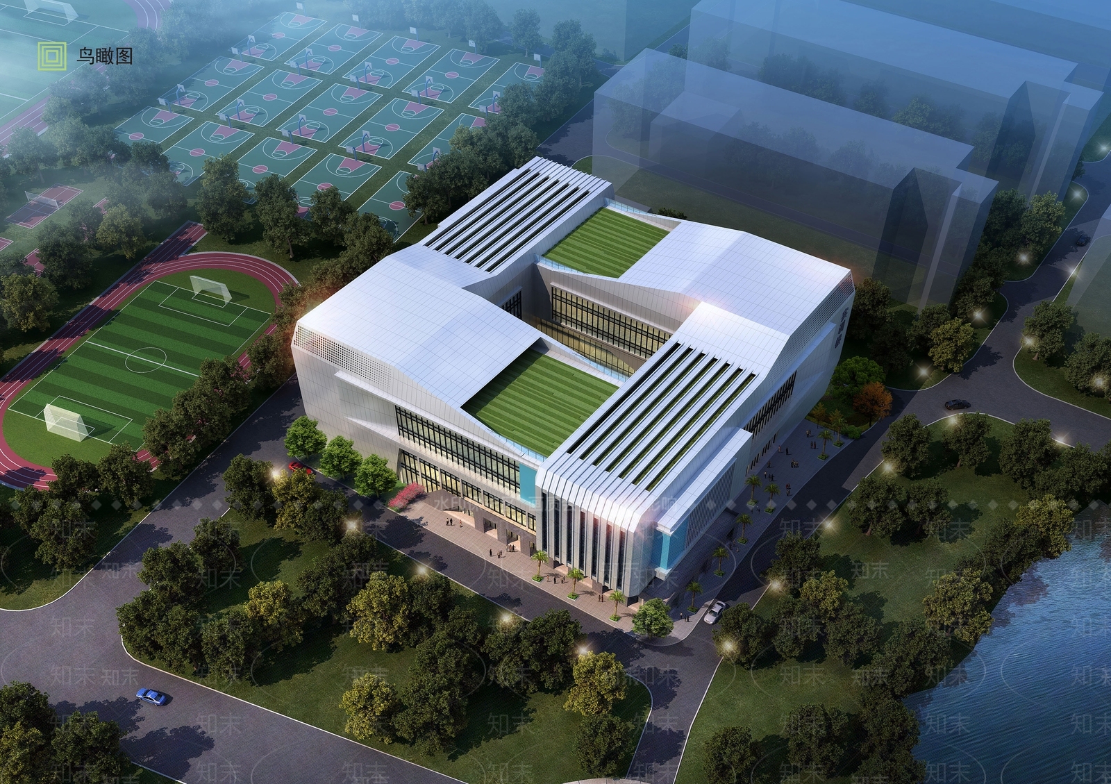 现代图书馆建筑SU模型下载【ID:1201870364】