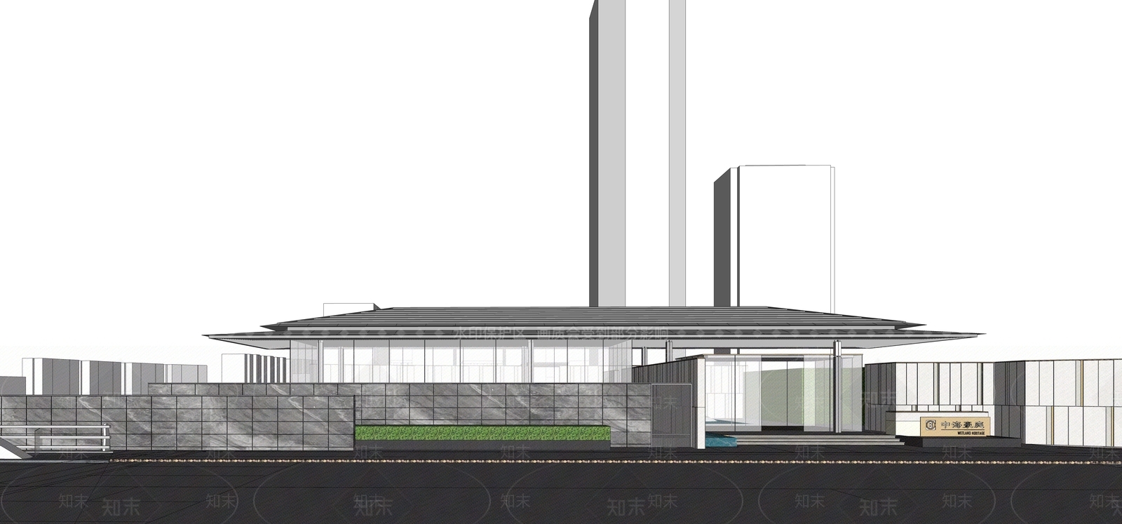 现代新中式小区建筑SU模型下载【ID:1201871752】